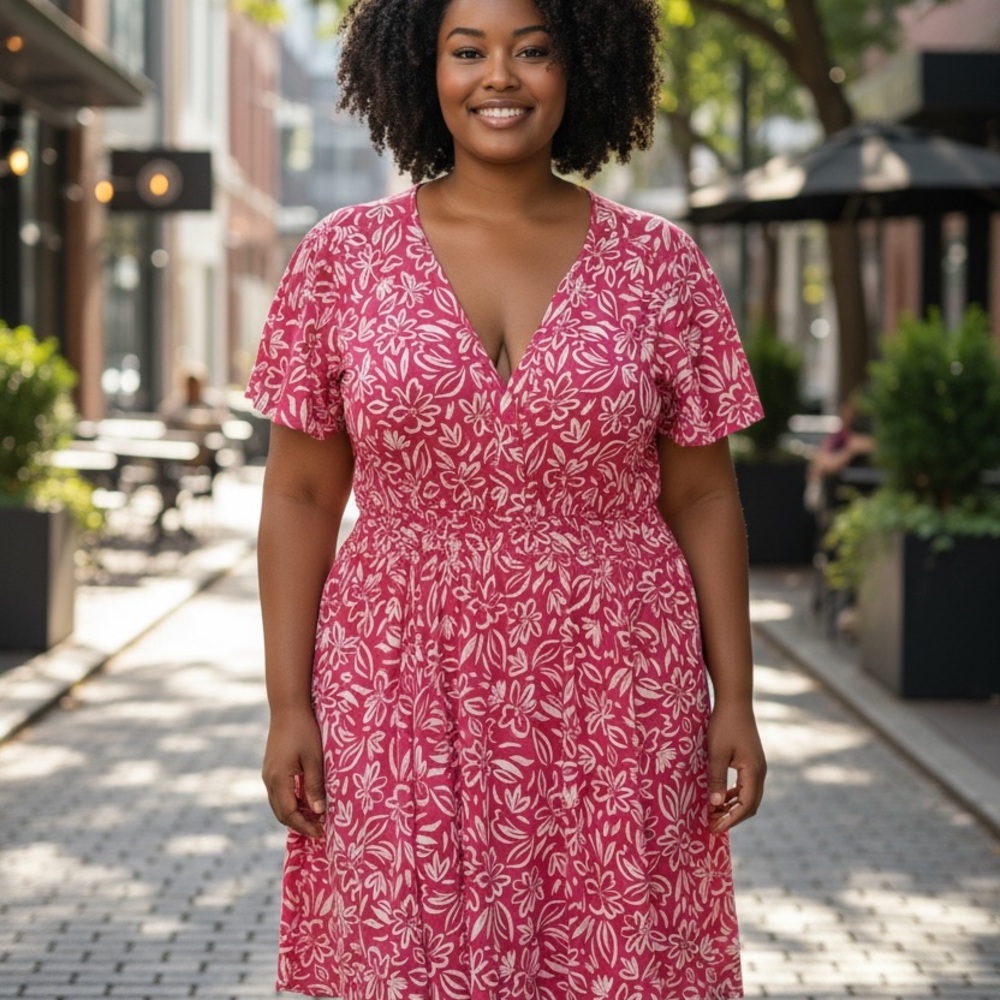 Torrid Pink and White Floral Mini Dress Size 2